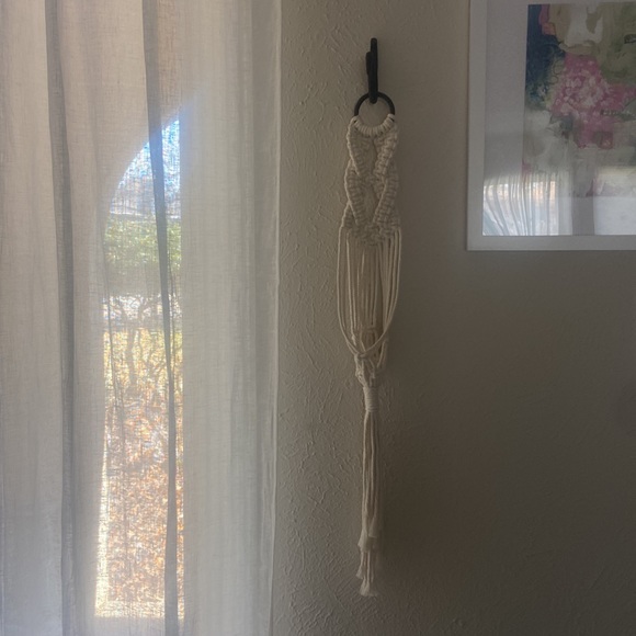 Macrame Wall Plant Holder with Iron Wall Hook - Picture 6 of 6